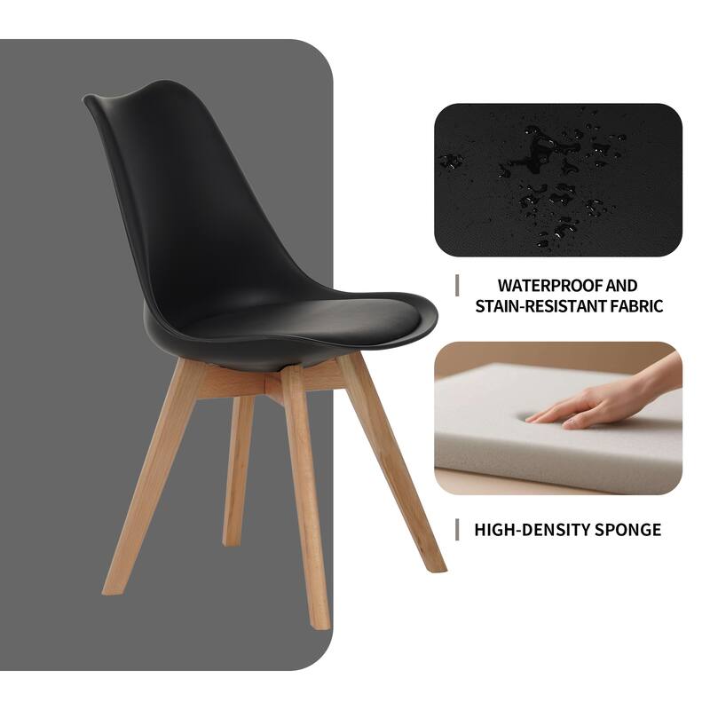 Set of 4 dining chairs, medieval modern style dining chairs for kitchen and dining room, with wooden legs