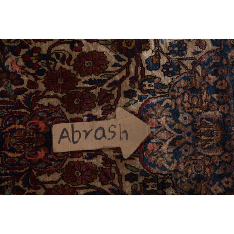 Silk Pre-1900 Antique Kashan Mohtasham Persian Area Rug Hand-knotted - 4'1" x 6'10"