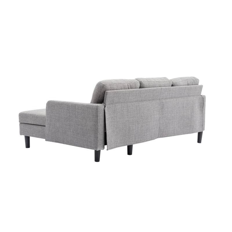 LShaped Pull Out Sleeper Sofa Velvet Convertible Sofa, Light Gray