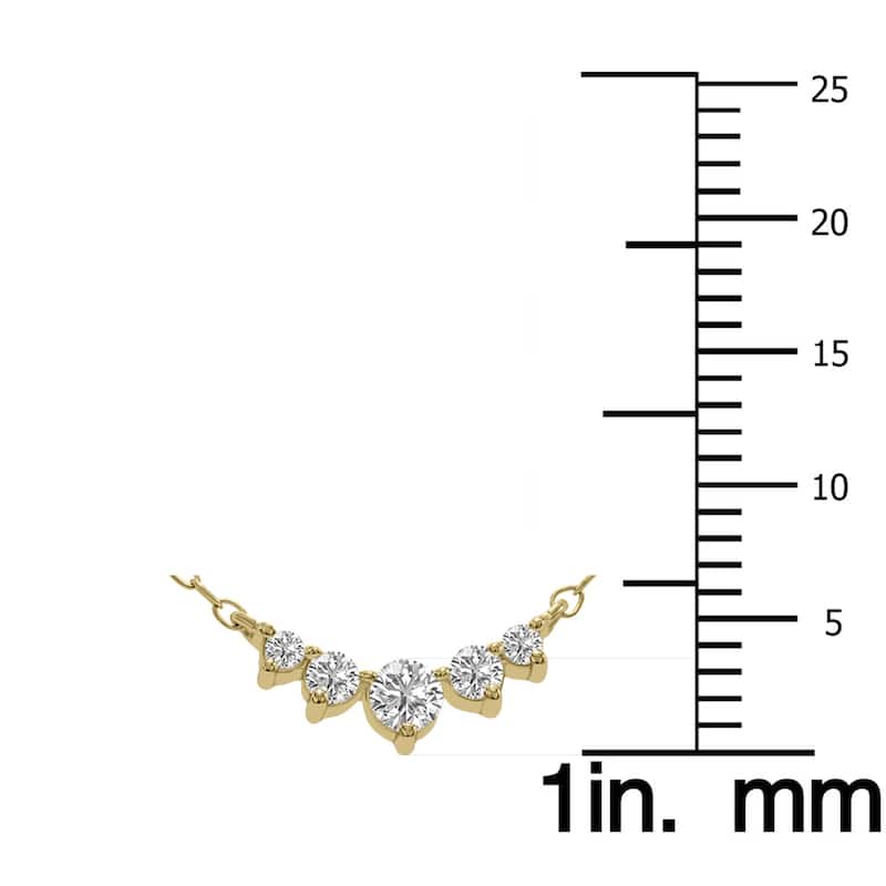 Marquee 1/4 CTW Five Stone Lab Grown Diamond Necklace in 10K Yellow Gold (F-G Color, VS1- VS2 Clarity)