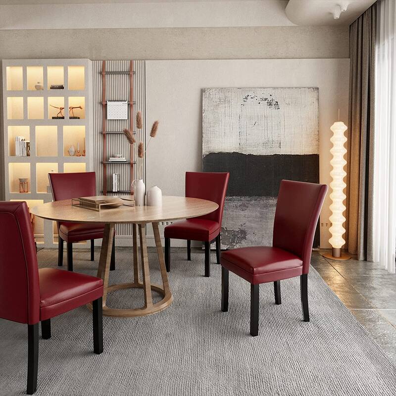 Faux Leather Dining Chairs Or Round Glass Dining Table