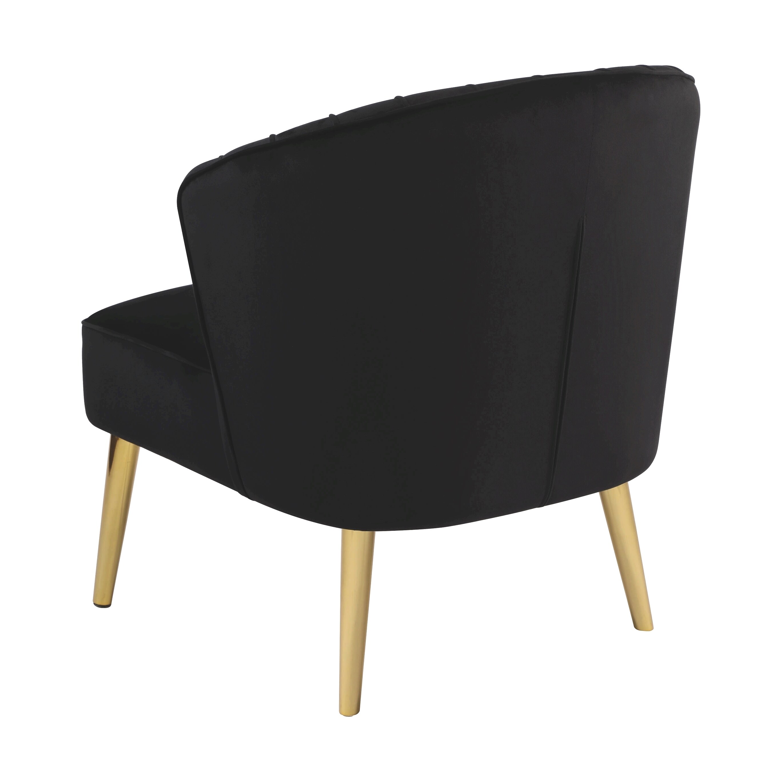 Mid Century Modern Design Black Velvet and Brass Legs Living Room