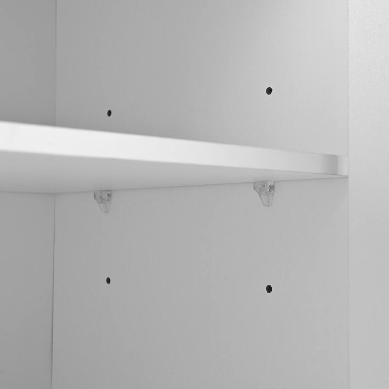 Shoe Cabinet for Entryway with 5 Solid Wood Legs, Large Push-to-Open 4-Door Storage Cabinet with Adjustable Shelves