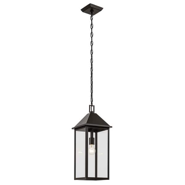slide 1 of 1, Prin 22 Inch 1 Light Outdoor Pendant with Clear Glass in Olde Bronze