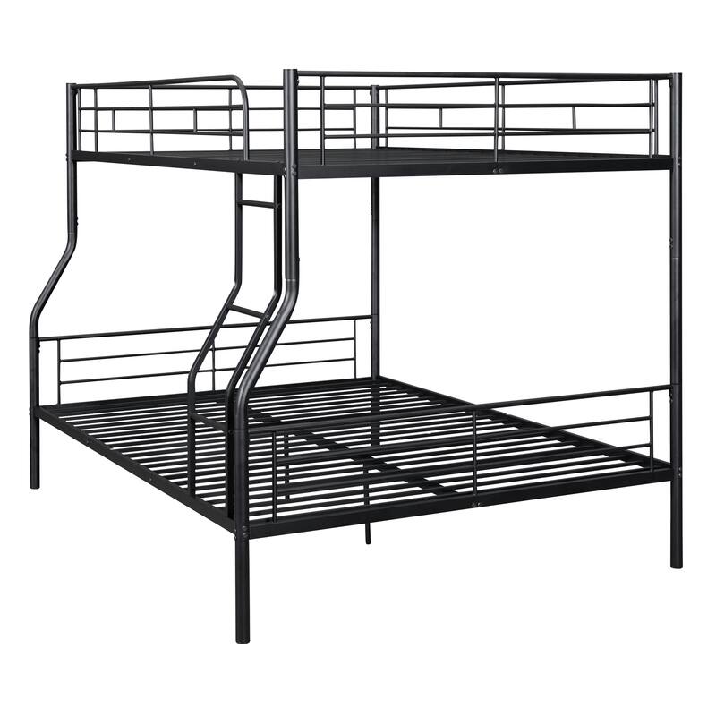 Full Over Queen Bunk Bed with Ladder and Metal Frame