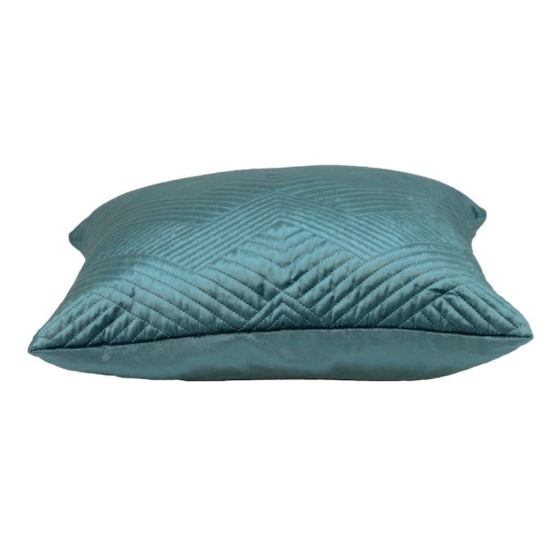 20" Teal Blue Transitional Quilted Throw Pillow