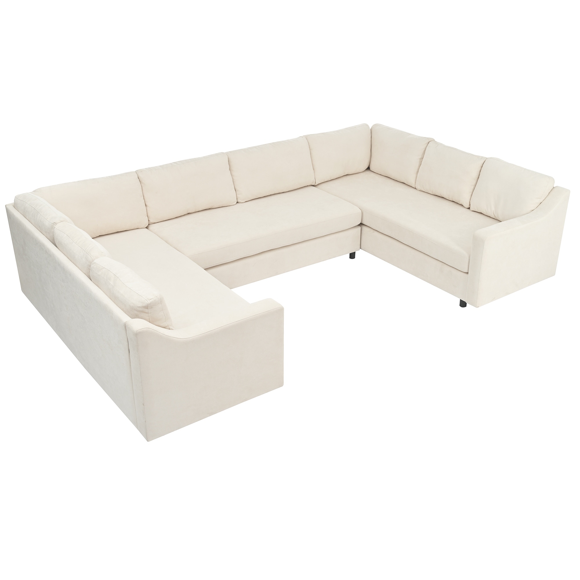 Removable Cushions Couch Set for Living Room U-shape Sectional Sofa Set  with Back Cushions and Wood Frame(Set of 3) - Bed Bath & Beyond - 39008968
