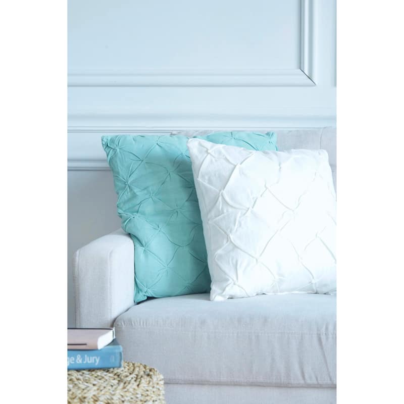 Diamond Tuck Feather Down 17x17 Decorative Accent Throw Pillow