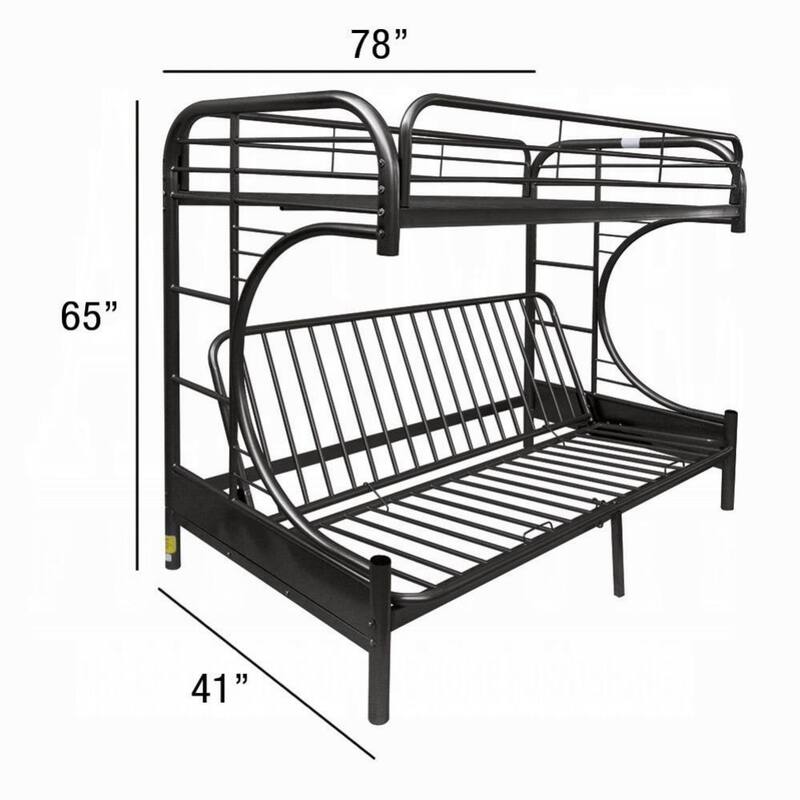 Metal Twin over Full Size Futon Bunk Bed , Black