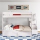 preview thumbnail 5 of 22, Max and Lily Modern Farmhouse Queen Over Queen Bunk Bed With Staircase and Storage Drawers