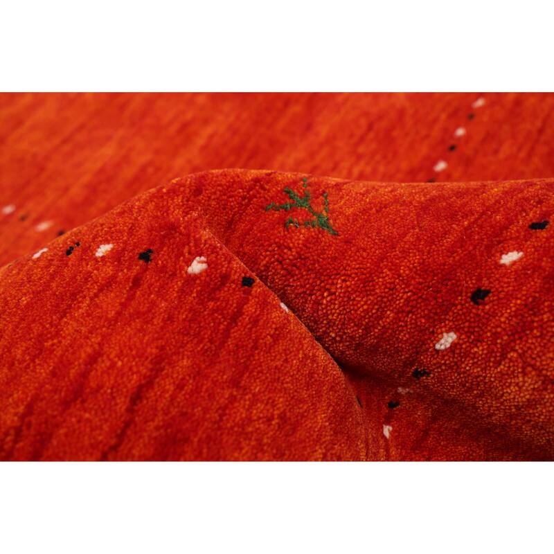 ECARPETGALLERY Hand Loomed Kashkuli Gabbeh Light Red Wool Rug - 5'1 x 7'10