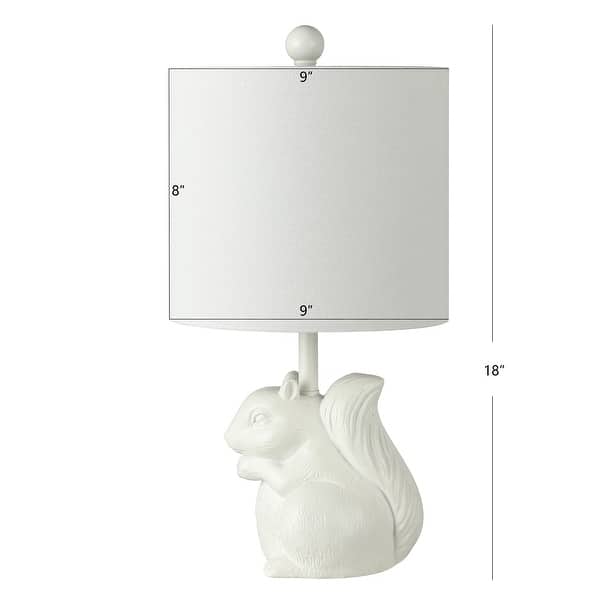 dimension image slide 4 of 7, SAFAVIEH Kids Lighting 18" Sunny Squirrel Lamp - 9"x9"x18"