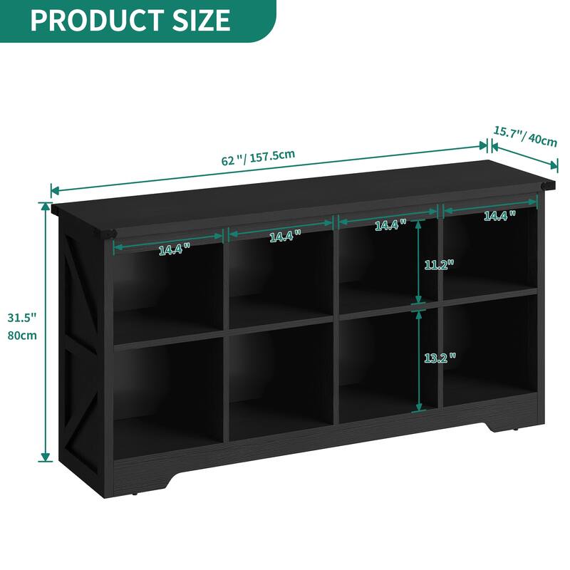 Moasis Farmhouse 6 Cube 8 Cube Storage Shelf Organizer Bookcase Cubby Cabinet