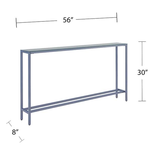 dimension image slide 0 of 4, SEI Furniture Ham Long Narrow Console Table with Mirrored Top