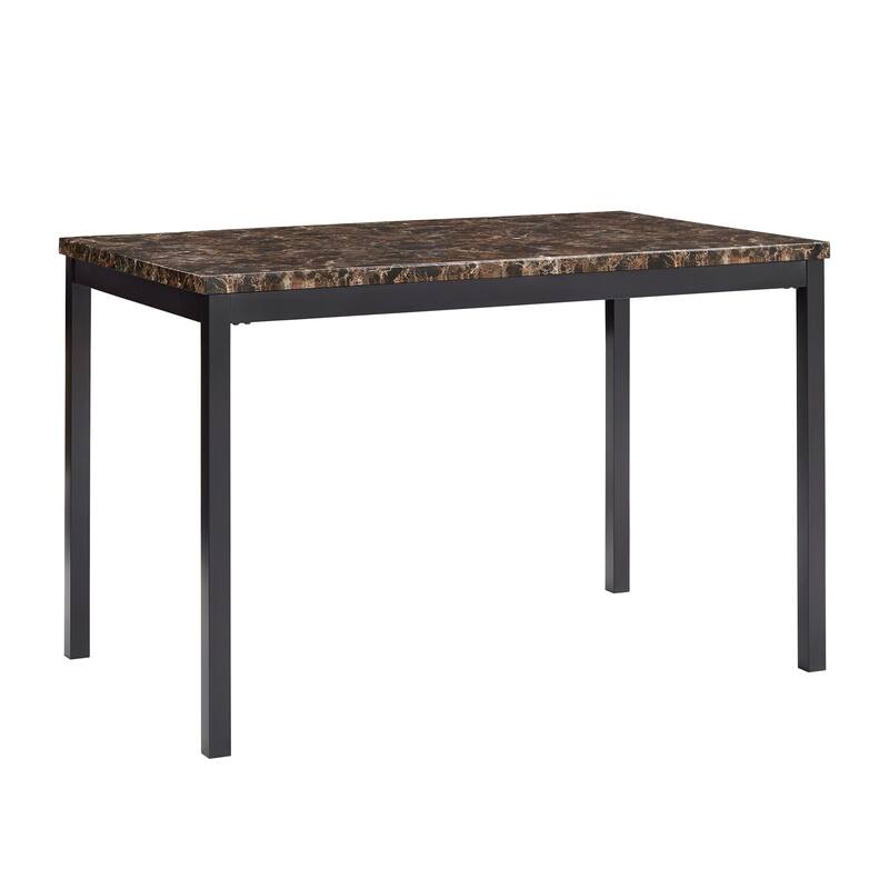 Darcy Faux Marble Black Metal 48-inch Dining Table by iNSPIRE Q Bold - Brown