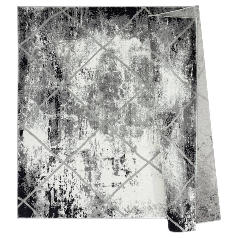 Samos Collection Distressed Trellis Area Rug