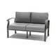 preview thumbnail 51 of 144, Aluminum Patio Outdoor Sectional Sofa Set with Fire Pit, Swivel Rocking Chairs and Ottomans Loveseat - Grey