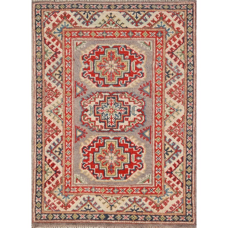 Kazak Oriental Accent Foyer Rug Traditional Handmade Wool Carpet - 2'0"x 3'0"