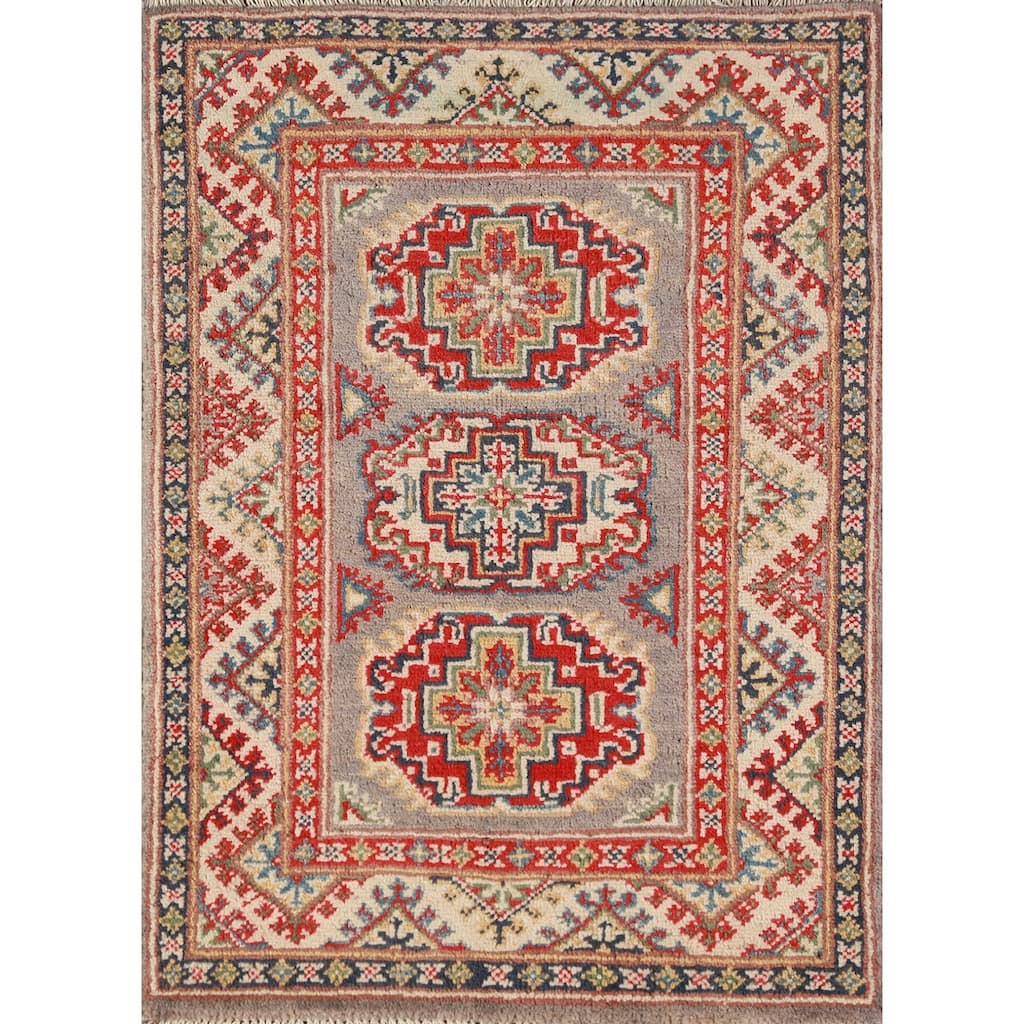 Kazak Oriental Accent Foyer Rug Traditional Handmade Wool Carpet - 2'0"x 3'0"