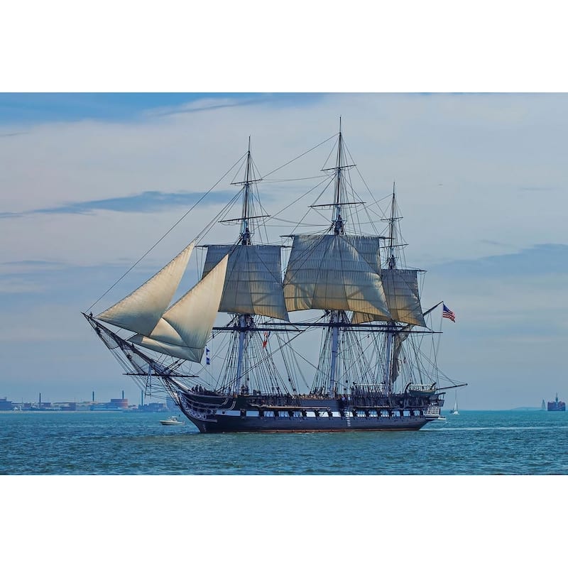 Boston Harbor USS Constitution Ole Ironsides by Wayne Collamore Art Poster - Print On Demand - 24 x 36 Inch