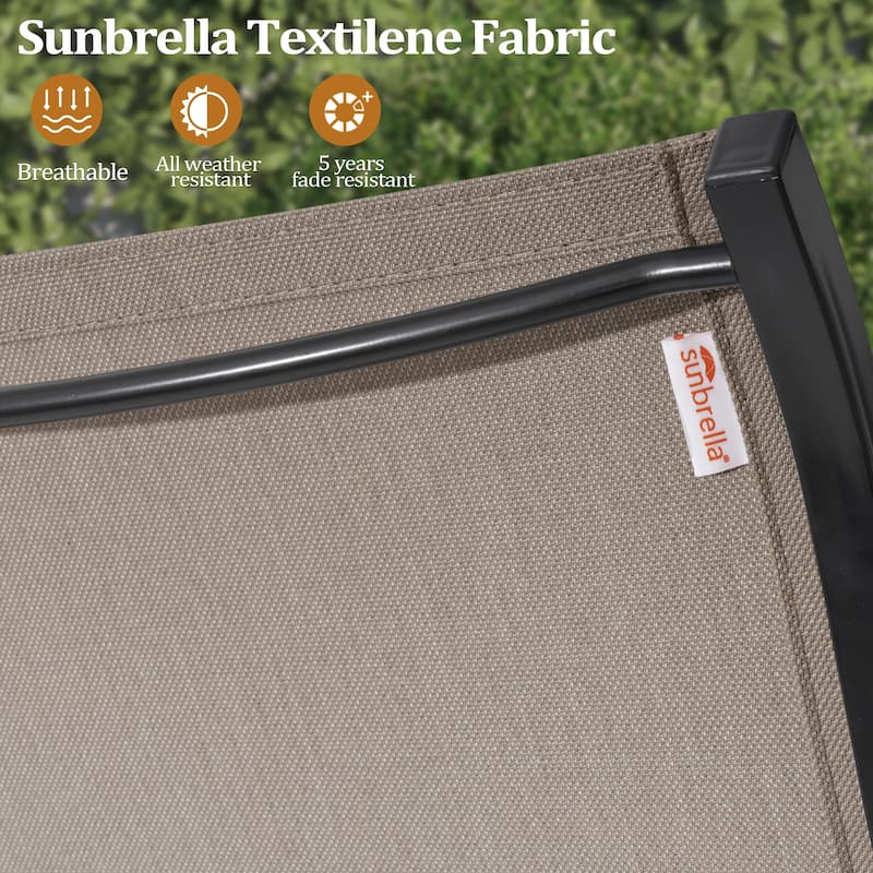 Pellebant Outdoor Aluminum Patio Swivel Dining Chairs Sunbrella
