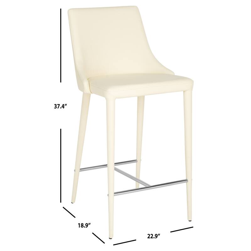 SAFAVIEH Soledad 26-inch White Counter Stool (Set of 2) - 22.9" x 18.9" x 37.4" - 23Wx19Dx37H