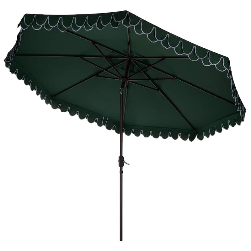 SAFAVIEH Outdoor Vilborg Valance 11Ft Round Umbrella