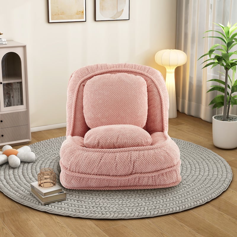 Modern Convertible Accent Chair, Adjustable Floor Lazy Sofa Couch