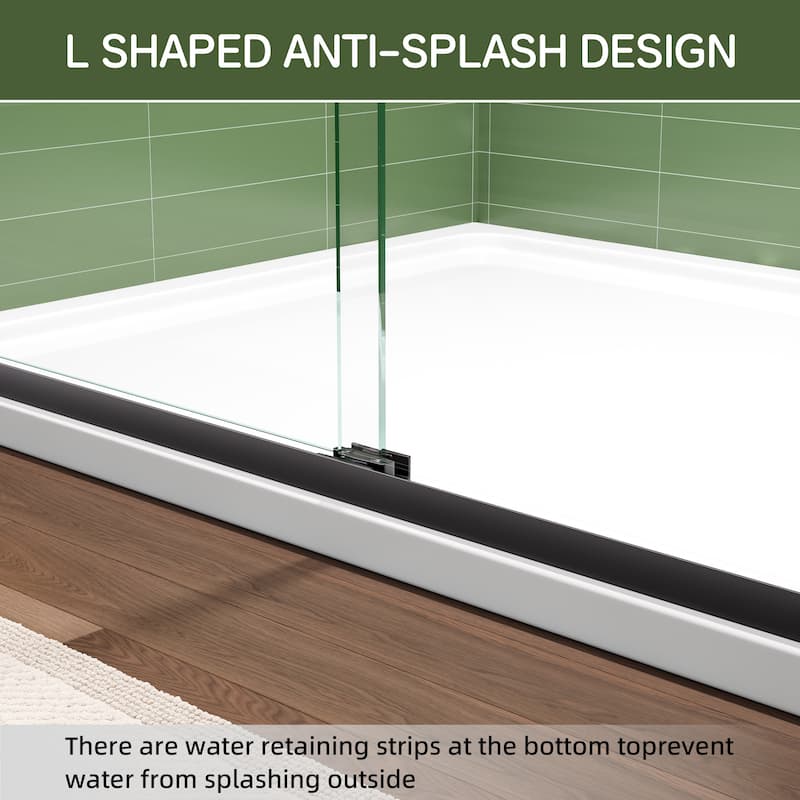 Modern 60 Inch Double Sliding Shower Door, ANSI Certified Glass, Adjustable Width, Stainless Steel Rollers