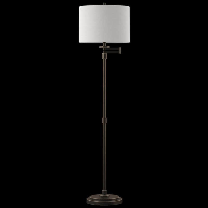 StyleCraft Madison Bronze Floor Lamp - Beige Hardback Fabric Shade
