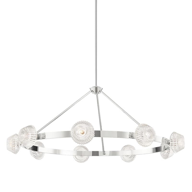 Barclay 9-Light Chandelier with Clear Shades - Polished Nickel