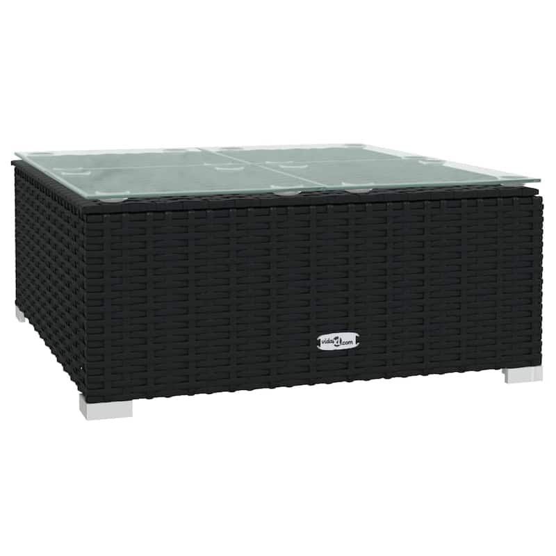 vidaXL Patio Lounge Set Outdoor Sectional Sofa Set Table Garden Poly Rattan - 27.6" x 27.6" x 23.8"