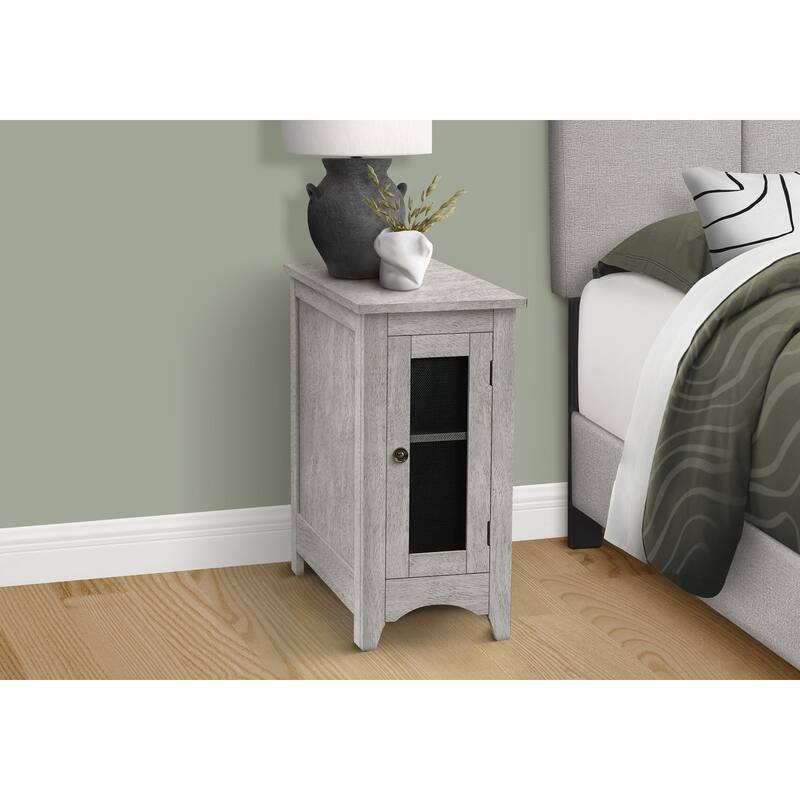 Transitional Accent Table With Storage Space, End/Side Table, Narrow Nightstand For Bedroom, Living Room