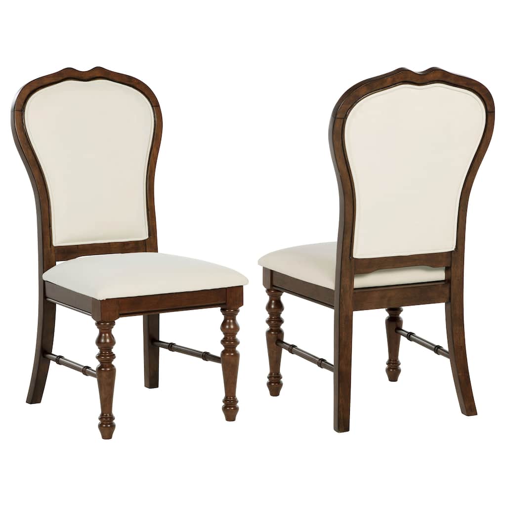 Claire Rich Brown Upholstered Dining Side Chair (Set of 2)