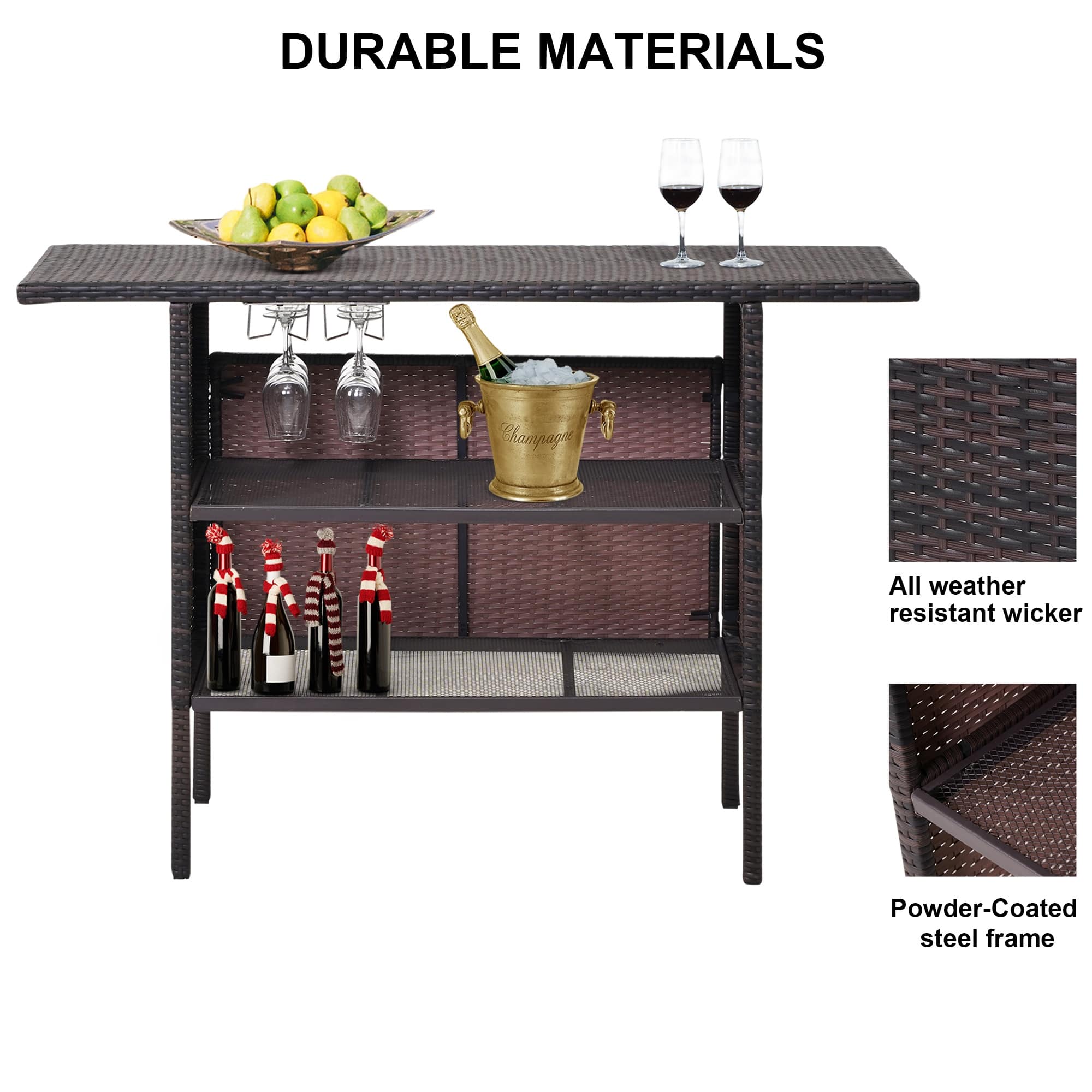 Outdoor Patio Rattan Bar Counter Table Bed Bath & Beyond 35761113