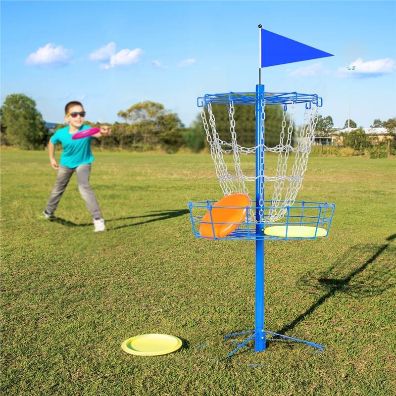 Yaheetech 12-Chain Disc Golf Basket Portable Metal Disc Golf Target - Blue