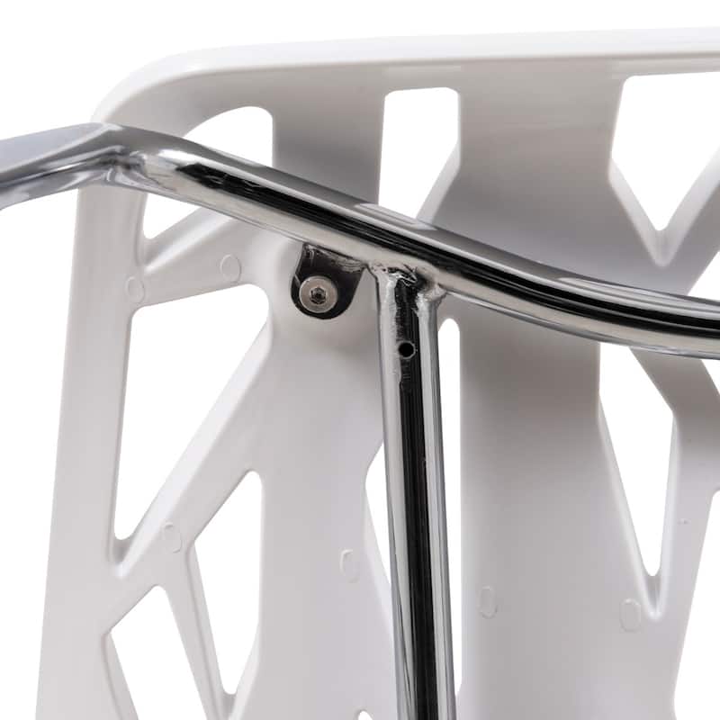 Asbury Stackable Dining Chair with Chrome Legs Side Chair with Modern Cut-Out Design Backrest