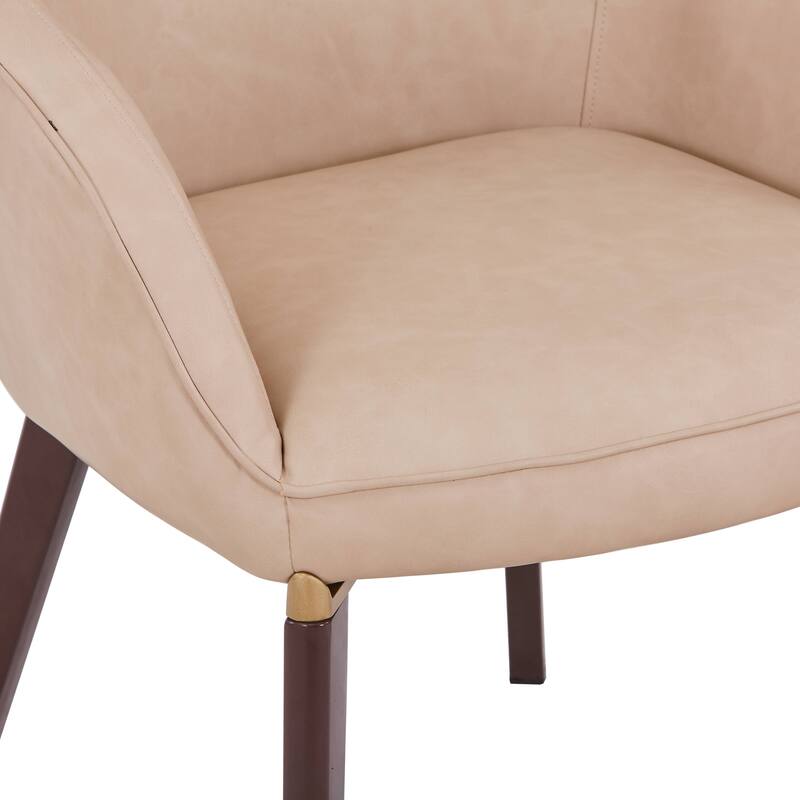 Elias Dining Chair Upholstered in Leather Velvet and Powder Coated Legs Set of 2