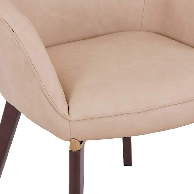 Elias Dining Chair Upholstered in Leather Velvet and Powder Coated Legs Set of 4