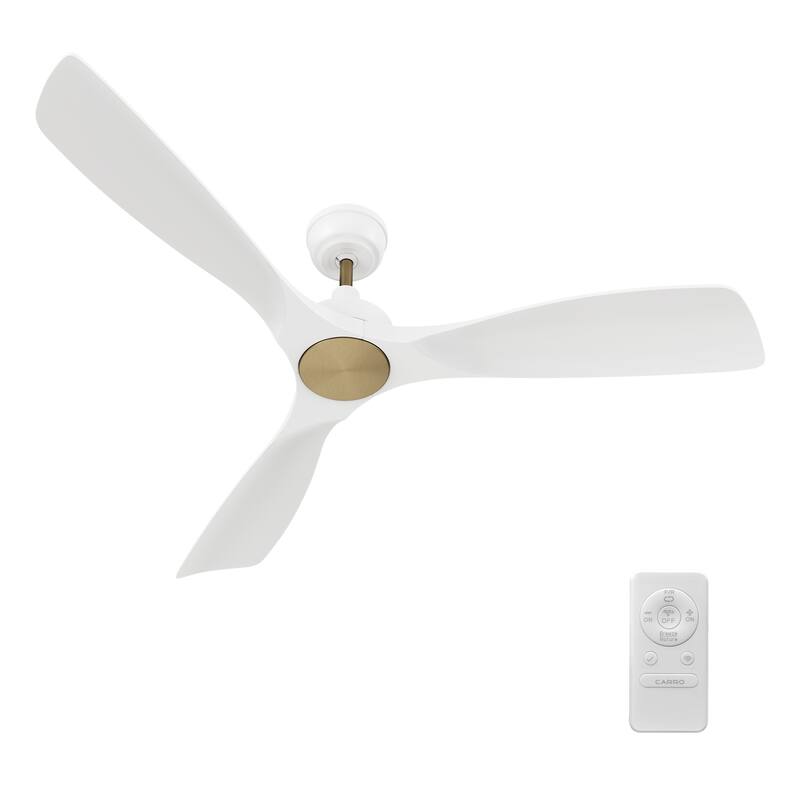 CARRO Ayr 52-inch Indoor Smart Ceiling Fan with Remote-No Light - N/A - White