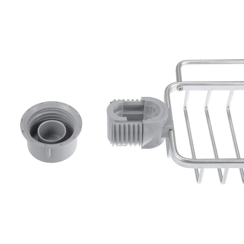 Sink Caddy Sponge Holder Square Aluminum Faucets Caddy Organizer - 10.24"x5.71"x2.56"