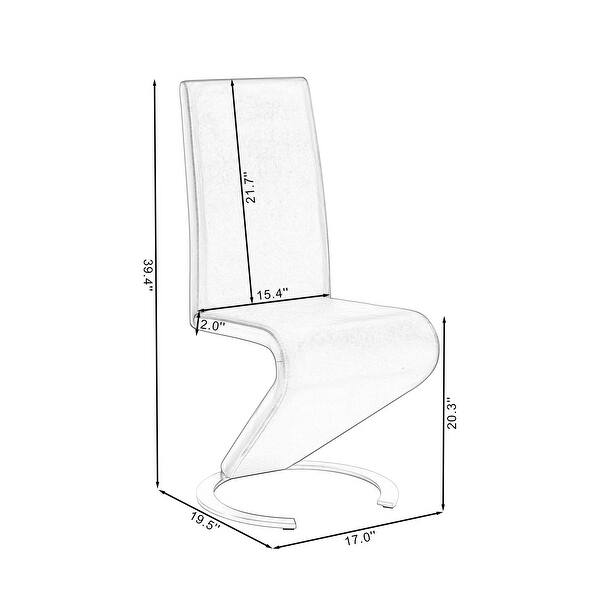 Classic Leatherette Dining Chairs Set of 2 Metal Leg Armless Chair w