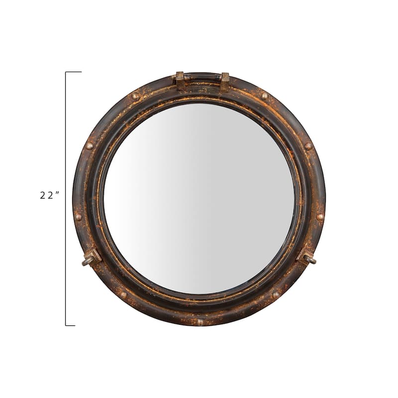Metal Porthole Wall Mirror