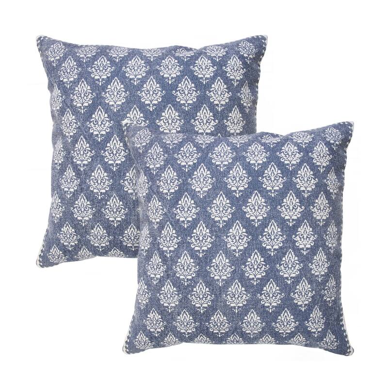 Sevita Traditional Fairytale Motif Throw Pillow, Single or Set of 2 - 20" x 20" - Vintage White - Set of 2 - Pillow Sets