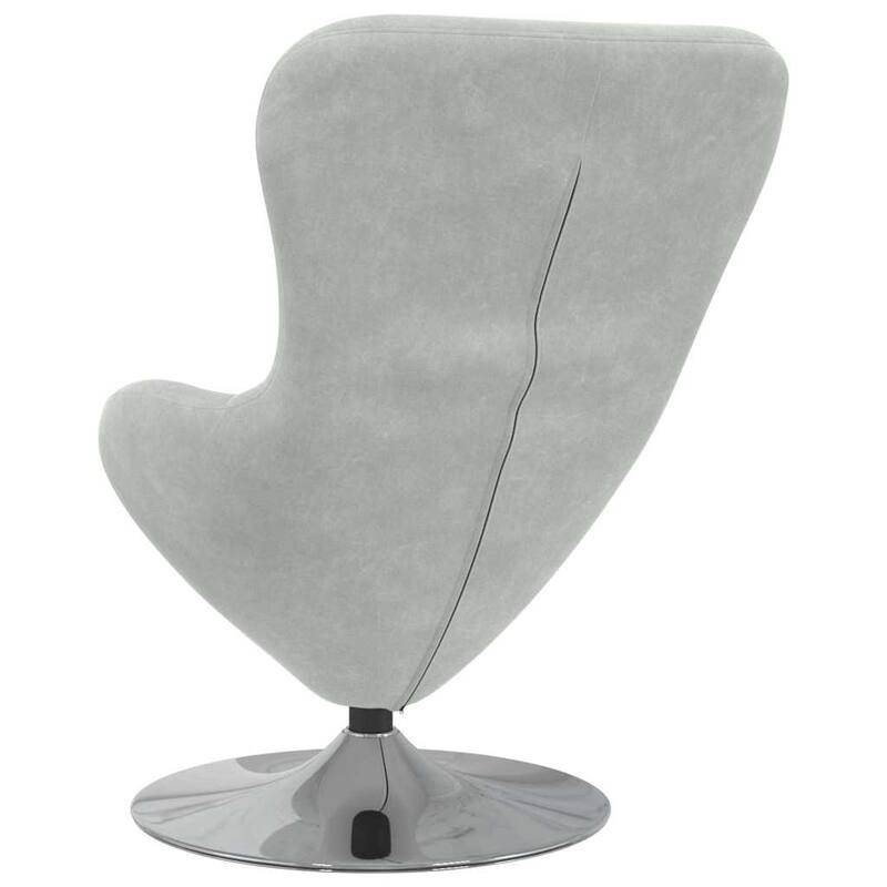 vidaXL Egg Chair Black/ Dark/Light Grey Velvet - 24.8 x 28.7 x 35.4