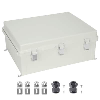 Outdoor Electrical Junction Box, ABS Plastic Electrical Enclosure Box with Hinged Cover Stainless Steel Latch