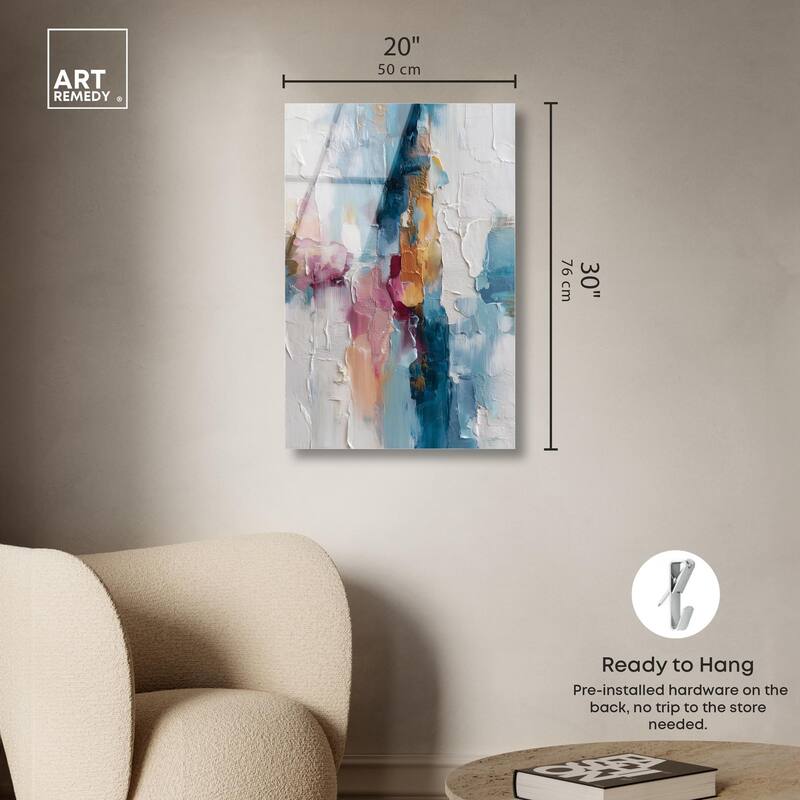 Petal Pink and Ocean Blue II Acrylic by Art Remedy, Ready to Hang