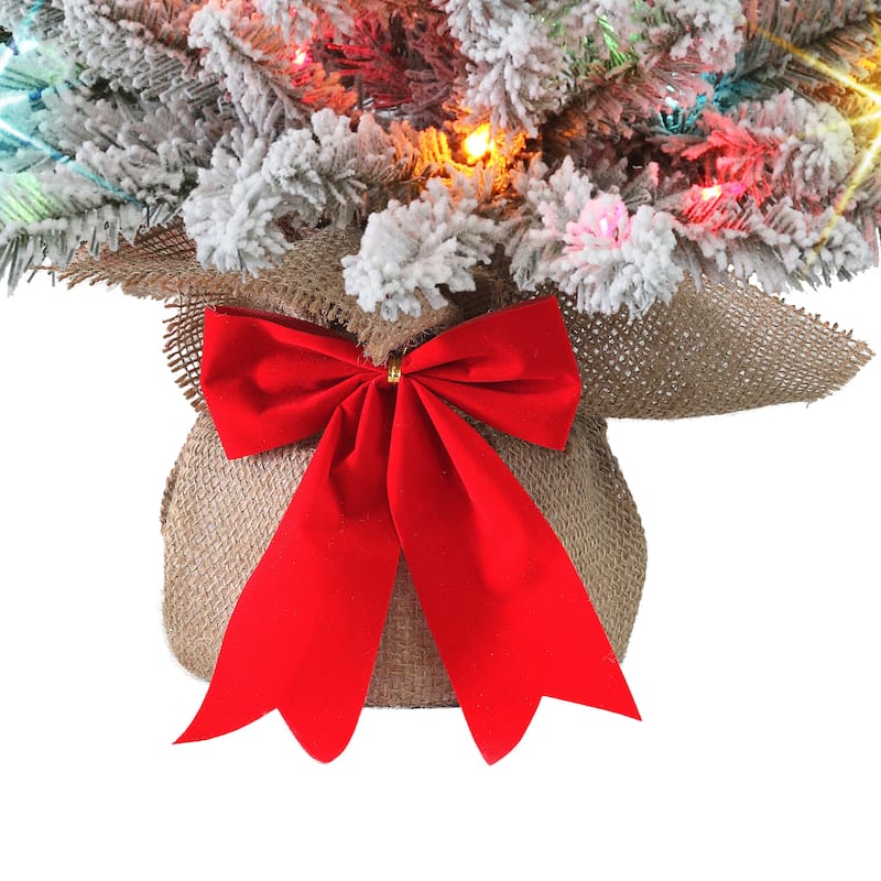 Puleo International 3 ft. Pre-Lit Flocked Artificial Fraser Fir Tree