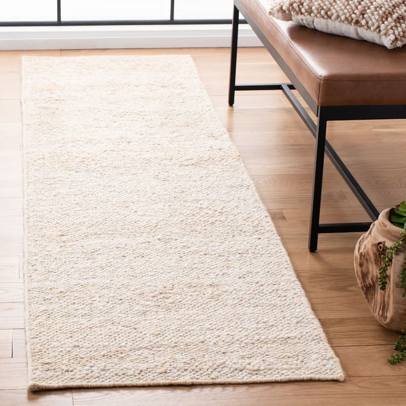 SAFAVIEH Handmade Natura Marlieke Wool Rug - 2'3" x 8' Runner - Ivory