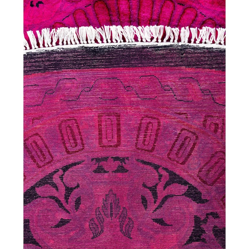 Overdyed One-of-a-Kind Hand-Knotted Area Rug - Pink - 8' 1" x 8' 1"